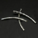 Tube courbé en laiton argenté 45 mm (2 pces)