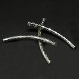 Tube courbé en laiton argenté 45 mm (2 pces)