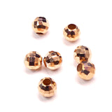 Perle facettée en laiton or rose (10 pièces)