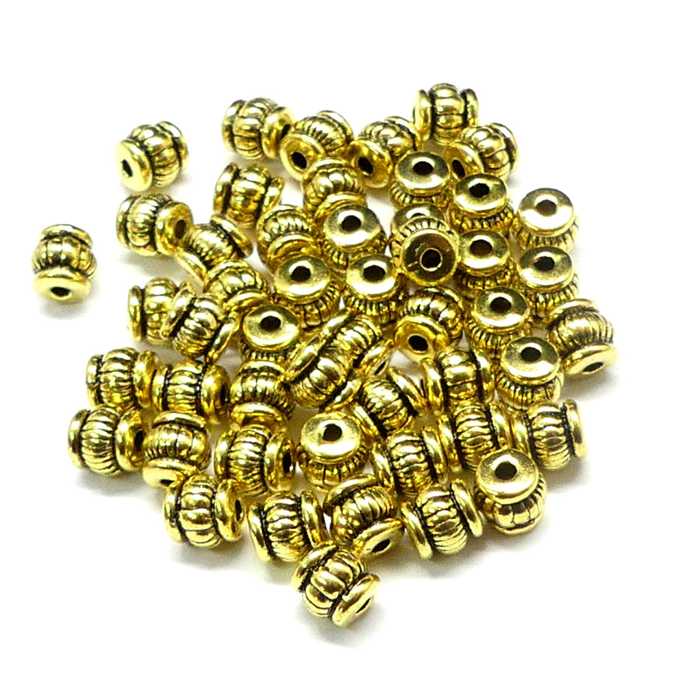 Perle baril dorée (10 pièces)