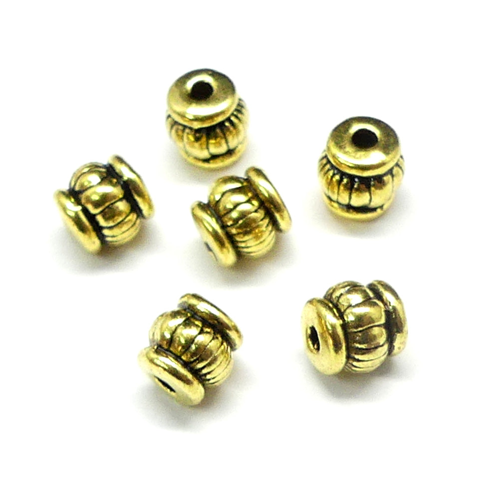 Perle baril dorée (10 pièces)