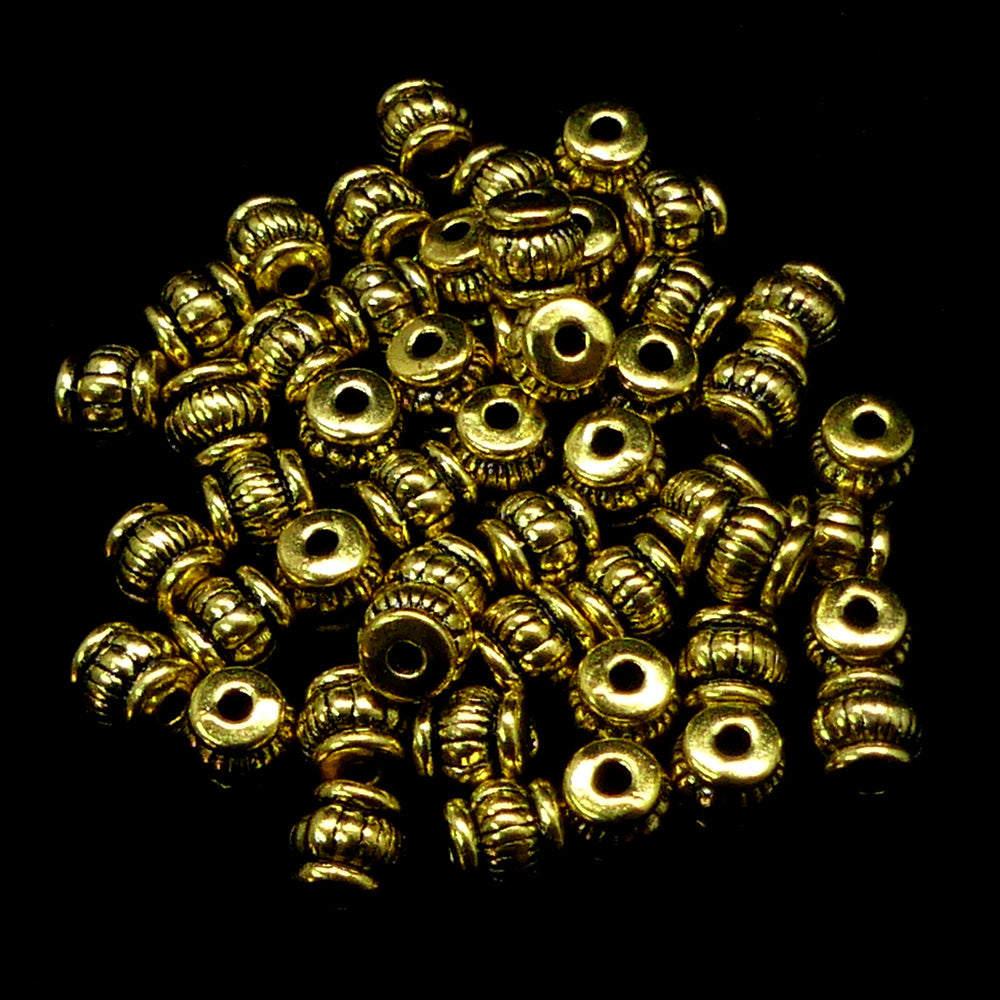 Perle baril dorée (10 pièces)