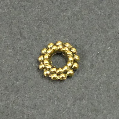 Perles en alliage de style tibétain, donut, Or antique (5 pièces)