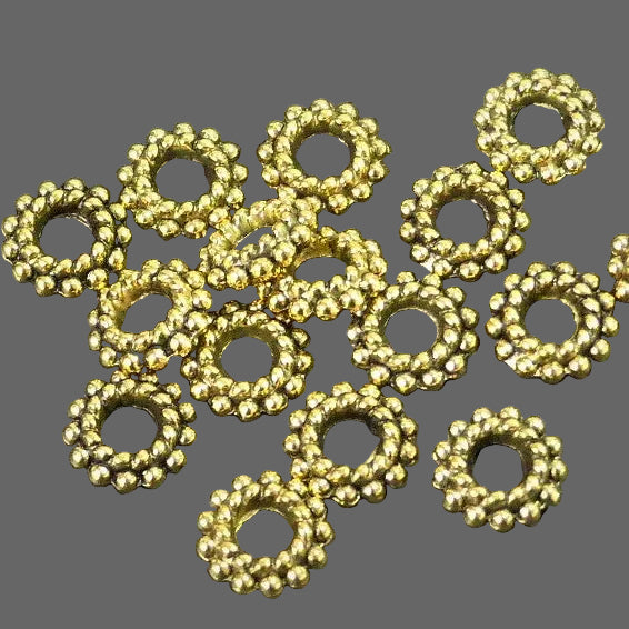 Perles en alliage de style tibétain, donut, Or antique (5 pièces)