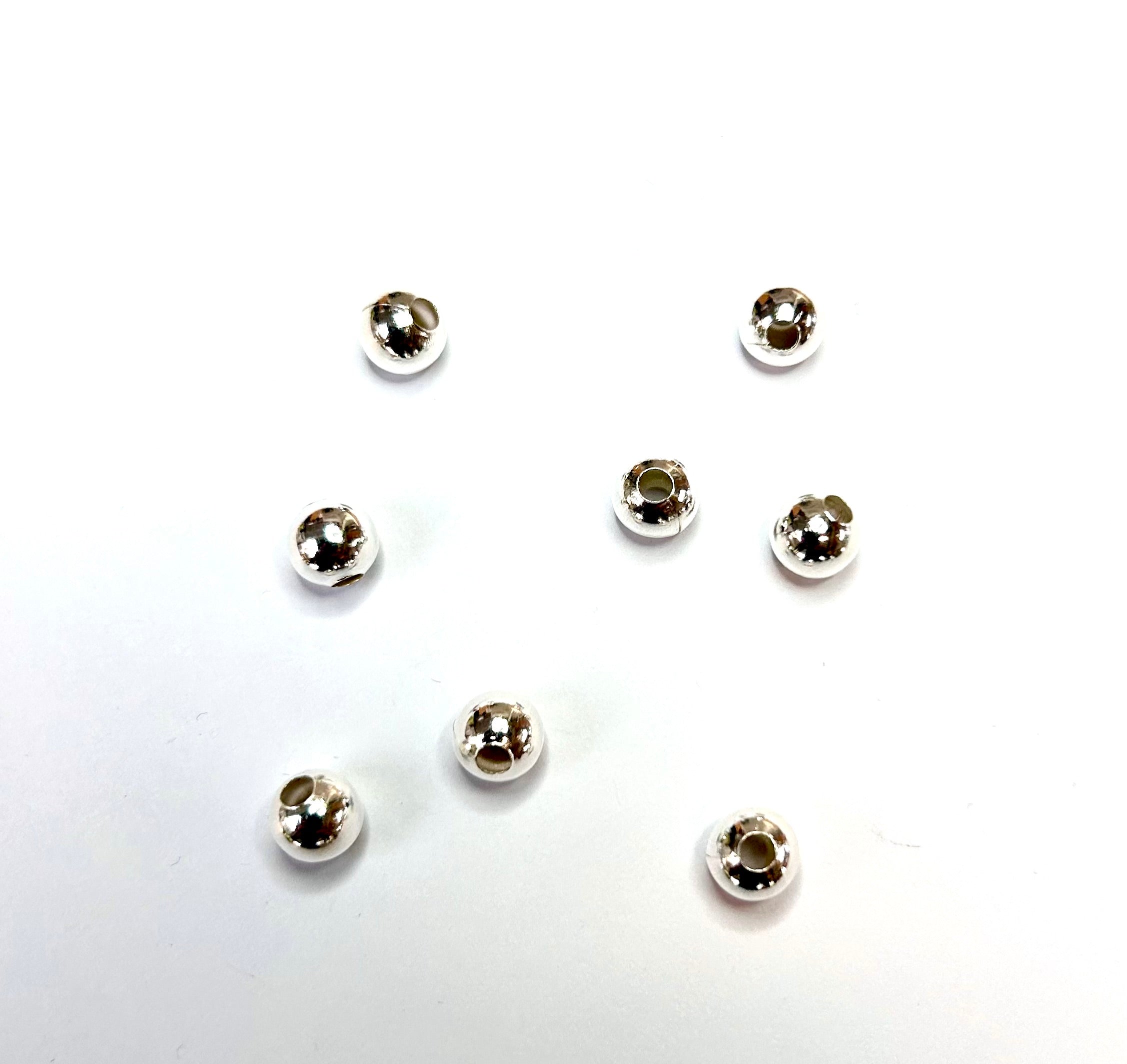 Séparateur perle en fer rond - Couleur argent (10 pces)