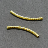 Perles tubulaires courbé à facettes 40x3mm - Doré - 2pièces