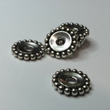 Perle en alliage de style tibétain, fleur, argent antique (2 pces)