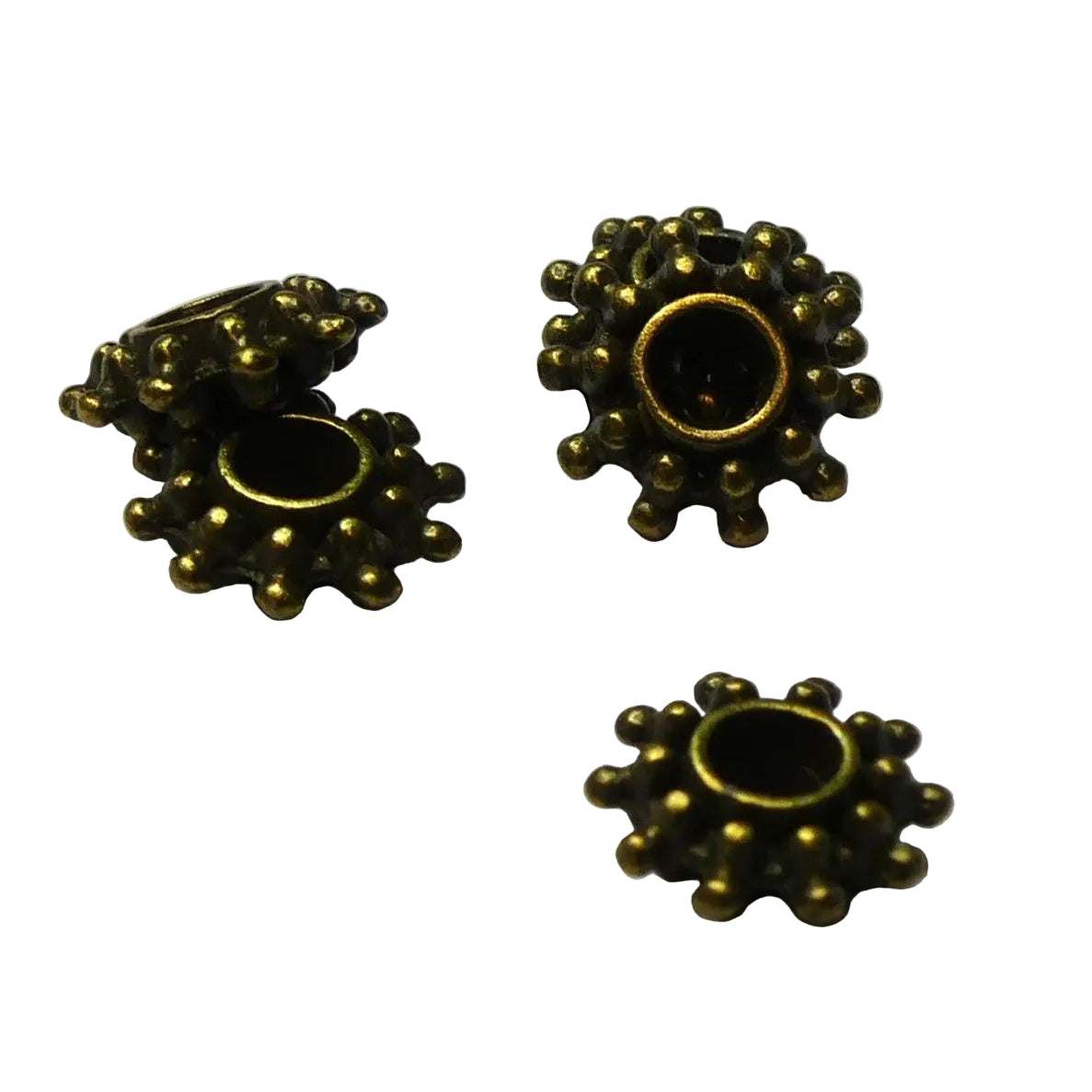 Perles de séparateur  "Fleur"  - Bronze antique -  10 pces
