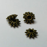Perles de séparateur  "Fleur"  - Bronze antique -  10 pces
