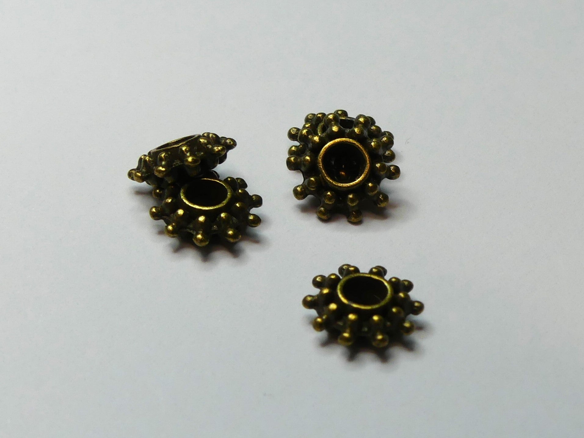 Perles de séparateur  "Fleur"  - Bronze antique -  10 pces