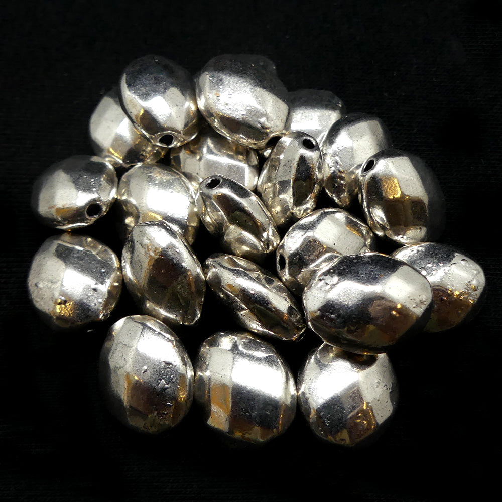 Perle Ovale 14 mm -  Argenté (5 pces)