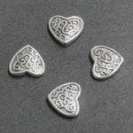 Perle en alliage de style tibétain, coeur, argent antique (1 Pce)