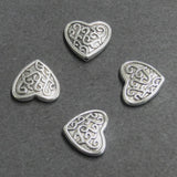 Perle en alliage de style tibétain, coeur, argent antique (1 Pce)