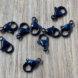 Fermoir mousqueton noir à gâchette de perroquet (1pce)