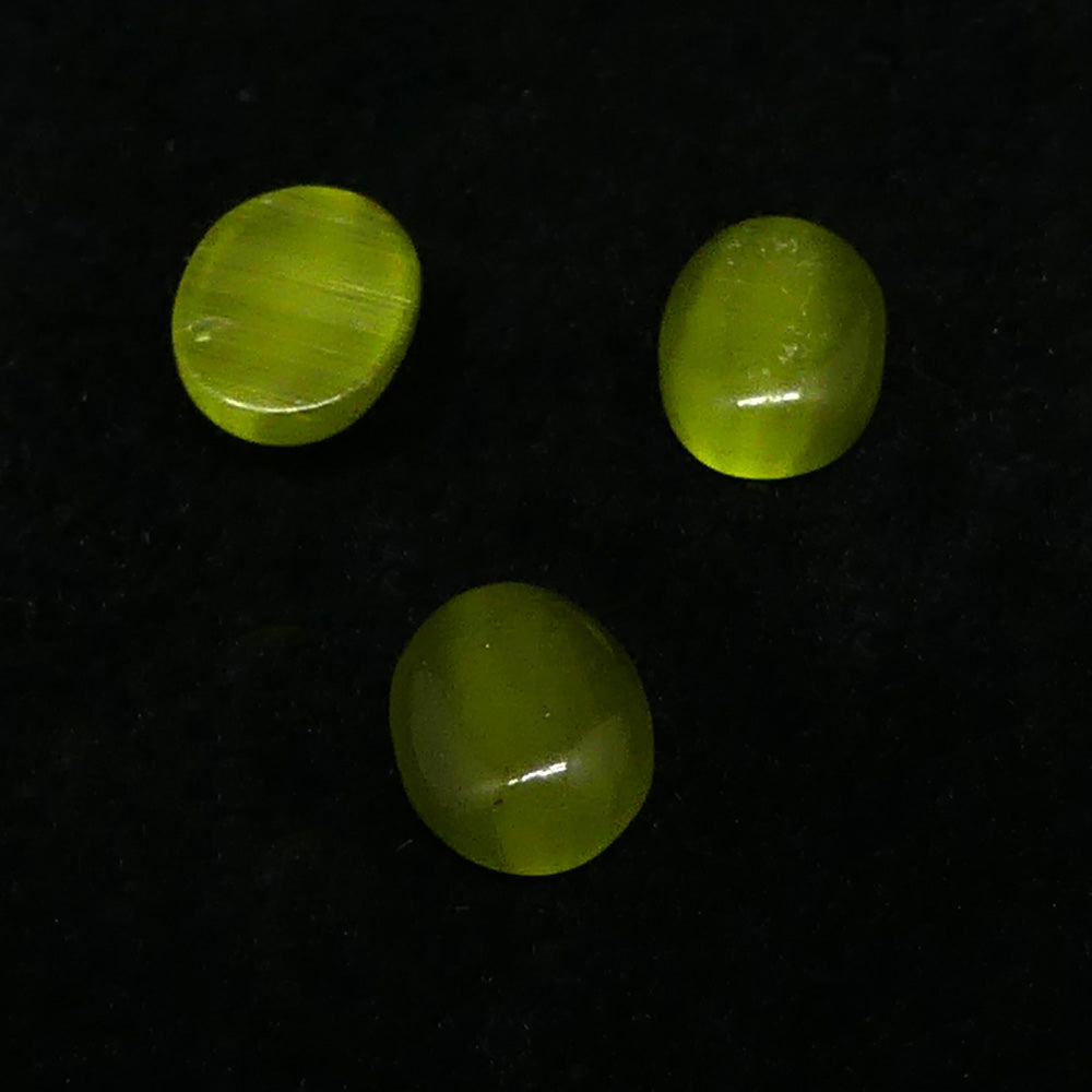 Yeux de Chat Ovale - Cabochon Olive (10 pces)