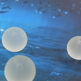 Perle de verre ronde givrée transparente 8 - Blanche (10pces)