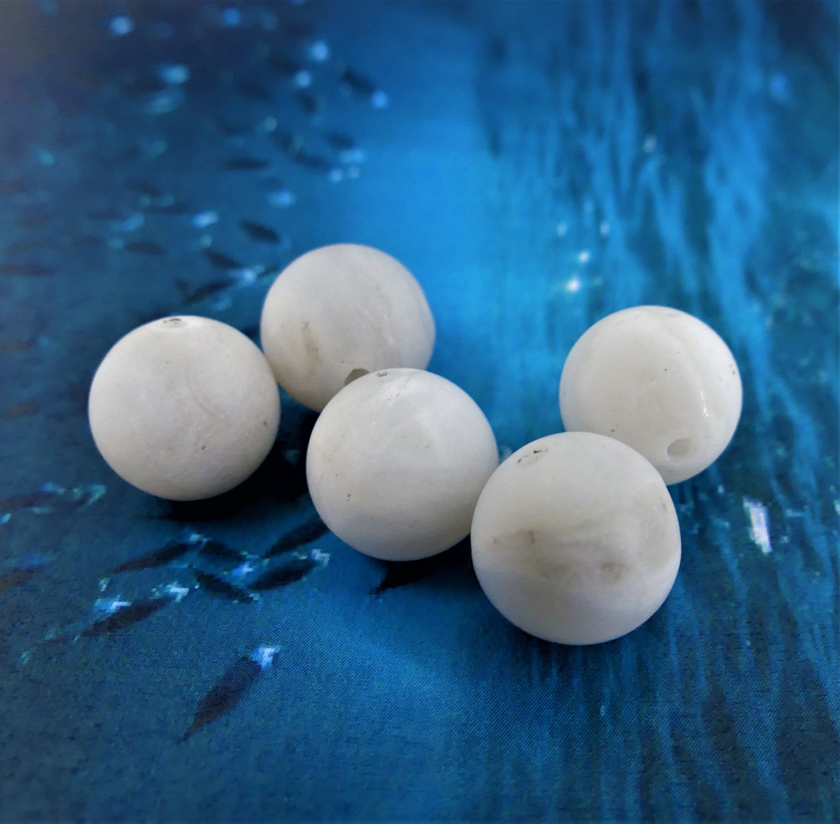 Ronde 10 - Agate naturelle givrée blanche (5 pces)