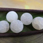 Ronde 12 - Agate naturelle craquelée blanc (5 pces)