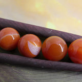 Ronde 12 - Agate naturelle rayée orange-rouge (5 pces)