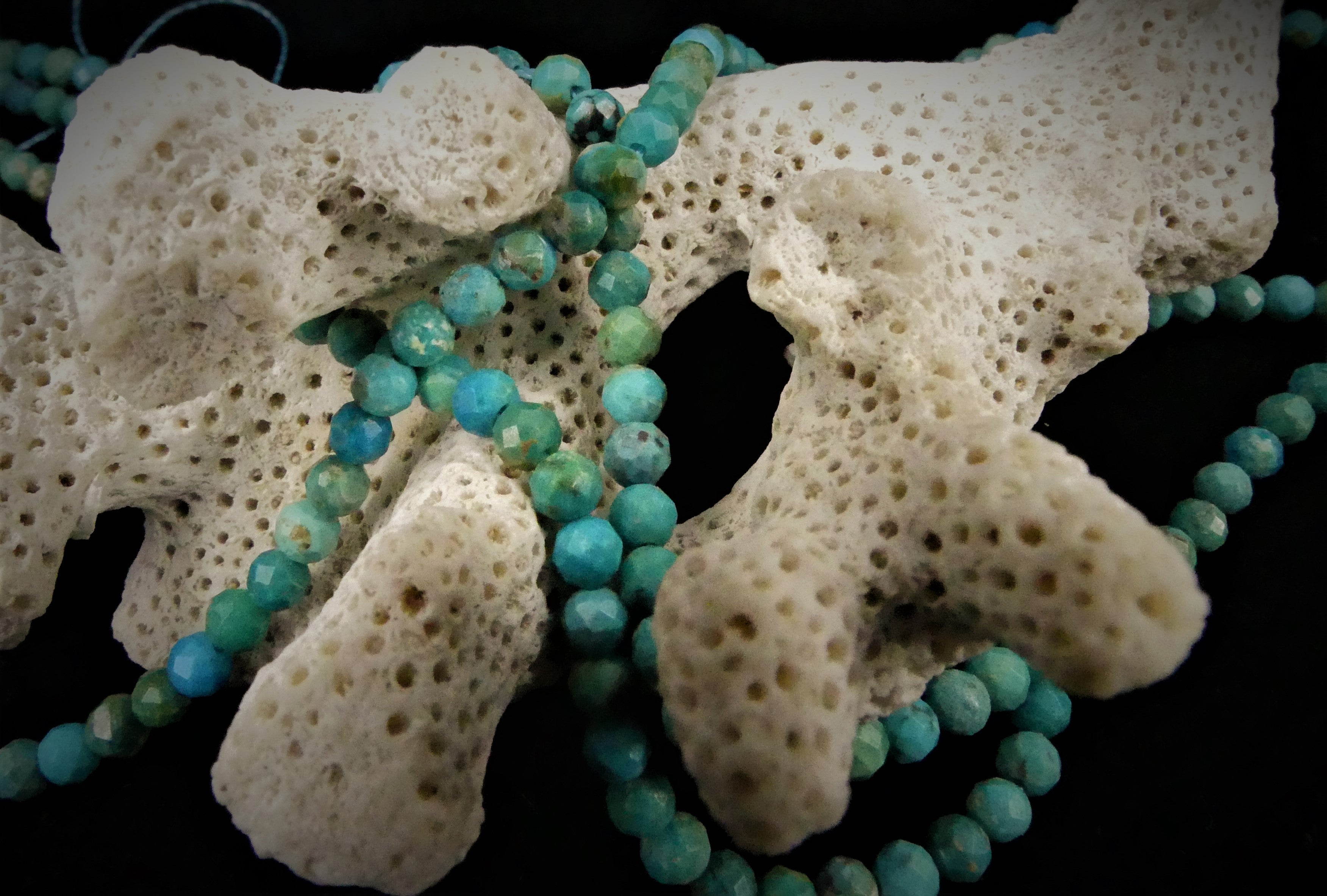 Ronde 3 - Howlite naturelle facettée teint turquoise (10 pces)