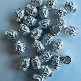 Perle baril sculpté en Argent Sterling 925 (1 pce)