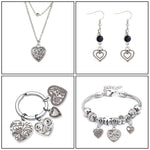 Charm's pendentifs "Cœur & Etoile"16x10 mm - Argent antique (1pce)