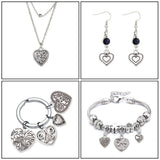 Charm's pendentifs "Cœur & Etoile"16x10 mm - Argent antique (1pce)