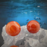 Ronde 12 - Agate naturelle rayée orange-rouge (5 pces)