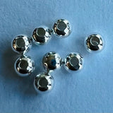 Perle ronde en Argent Sterling 925 - 2x2mm (5 pces)
