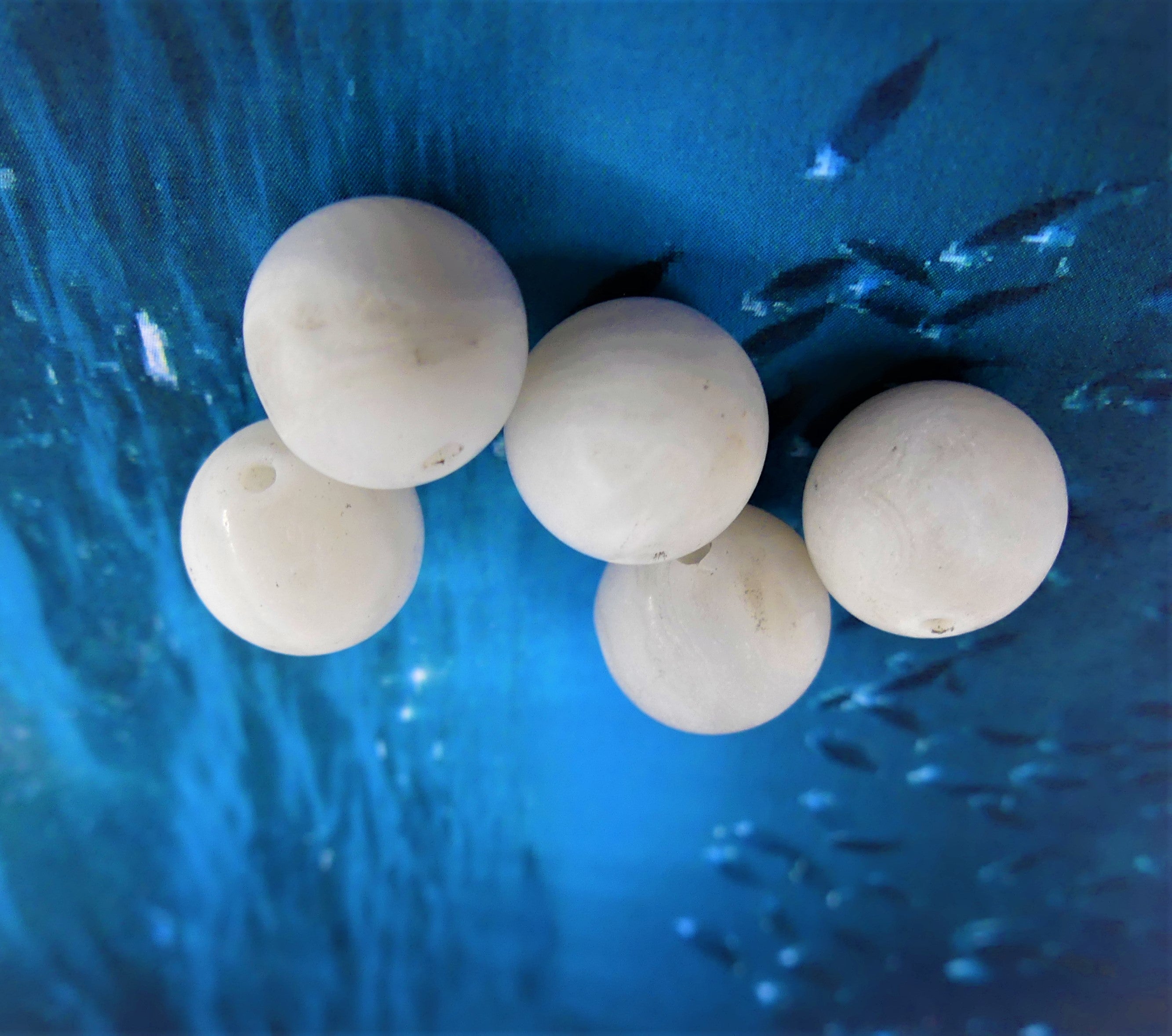 Ronde 10 - Agate naturelle givrée blanche (5 pces)