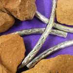 Tube courbé en laiton argenté strié 40 mm (2 pces)