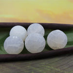 Ronde 12 - Agate naturelle craquelée blanc (5 pces)