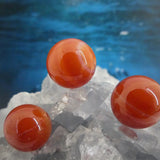 Ronde 12 - Agate naturelle rayée orange-rouge (5 pces)
