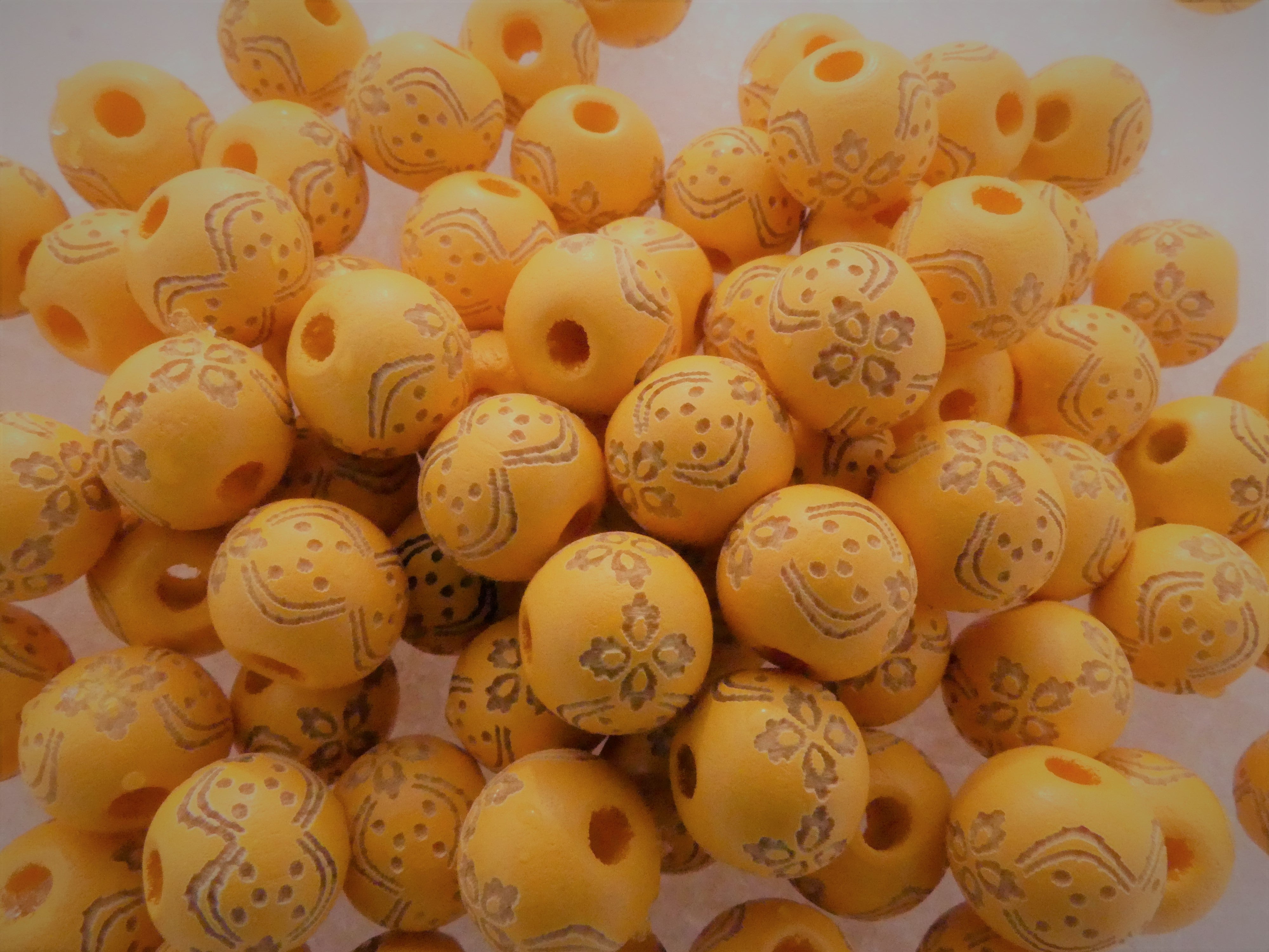 Ronde 10 - Perle en bois - Orange (10 pces)