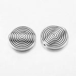 Perle spirale en alliage de style tibétain - Argent antique (1 pce)
