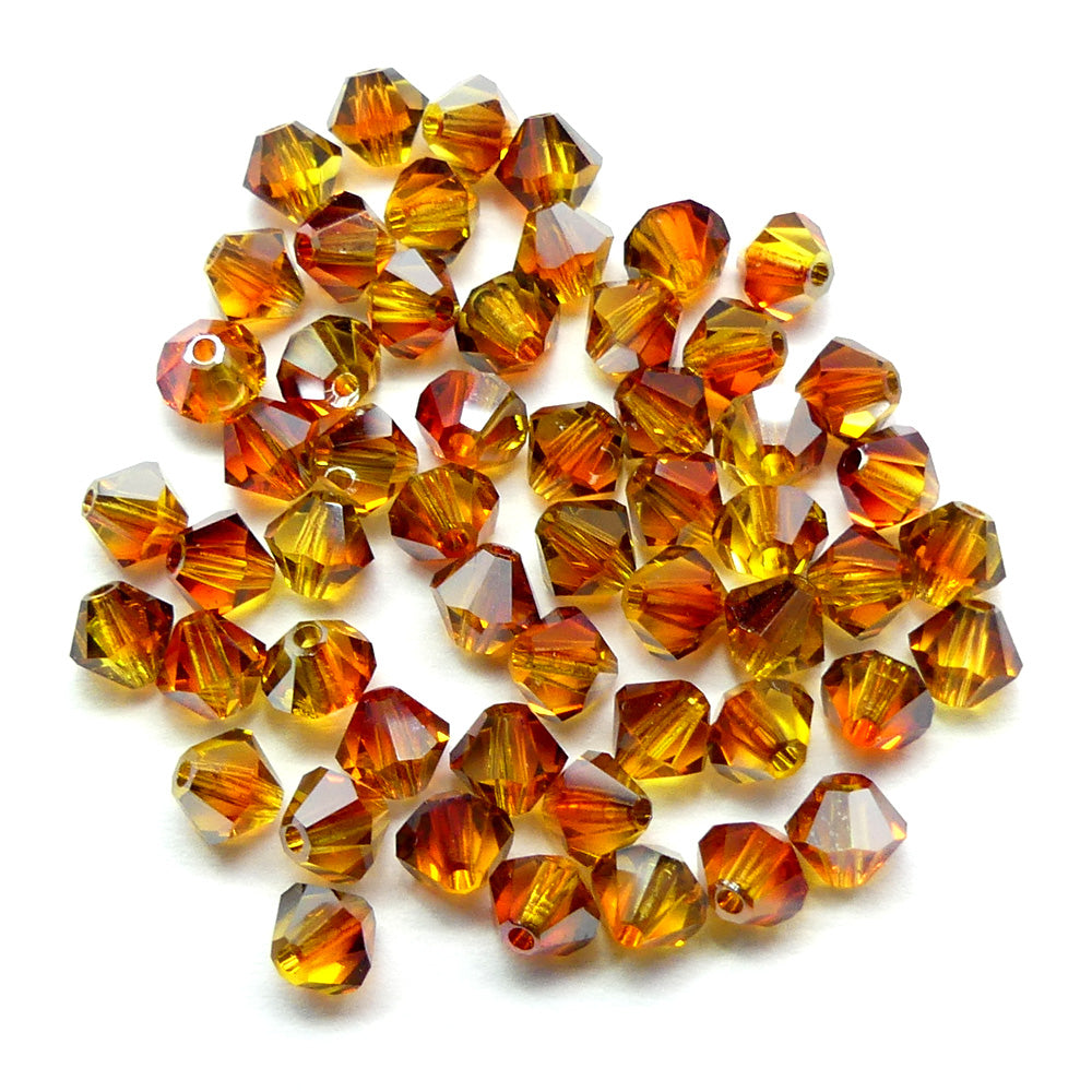 Bicone 4 - Opale de feu Satin (25 pces)