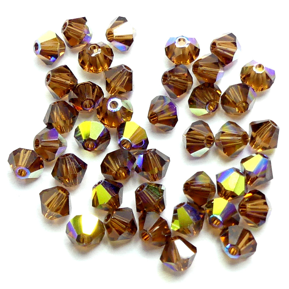 Bicone 4 - Topaze Fumée AB (25 pces)