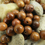 Ronde 10 - Perles en bois rondes  - Terre de Sienne (20 pces)