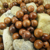 Ronde 10 - Perles en bois rondes  - Terre de Sienne (20 pces)