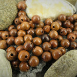 Ronde 6 - Perle en bois - Terre de Sienne (20 pces)