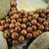 Ronde 6 - Perle en bois - Terre de Sienne (20 pces)