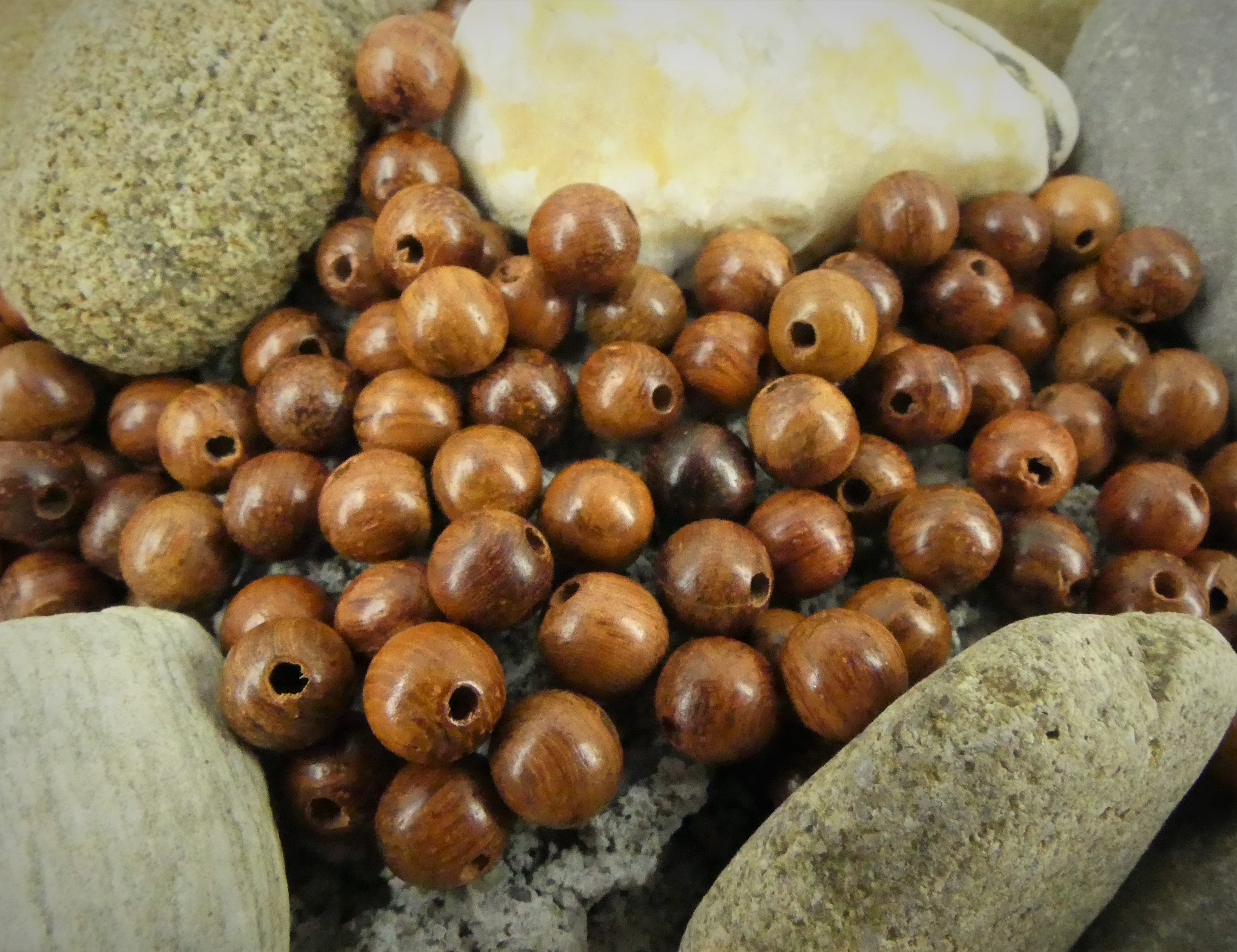 Ronde 6 - Perle en bois - Terre de Sienne (20 pces)