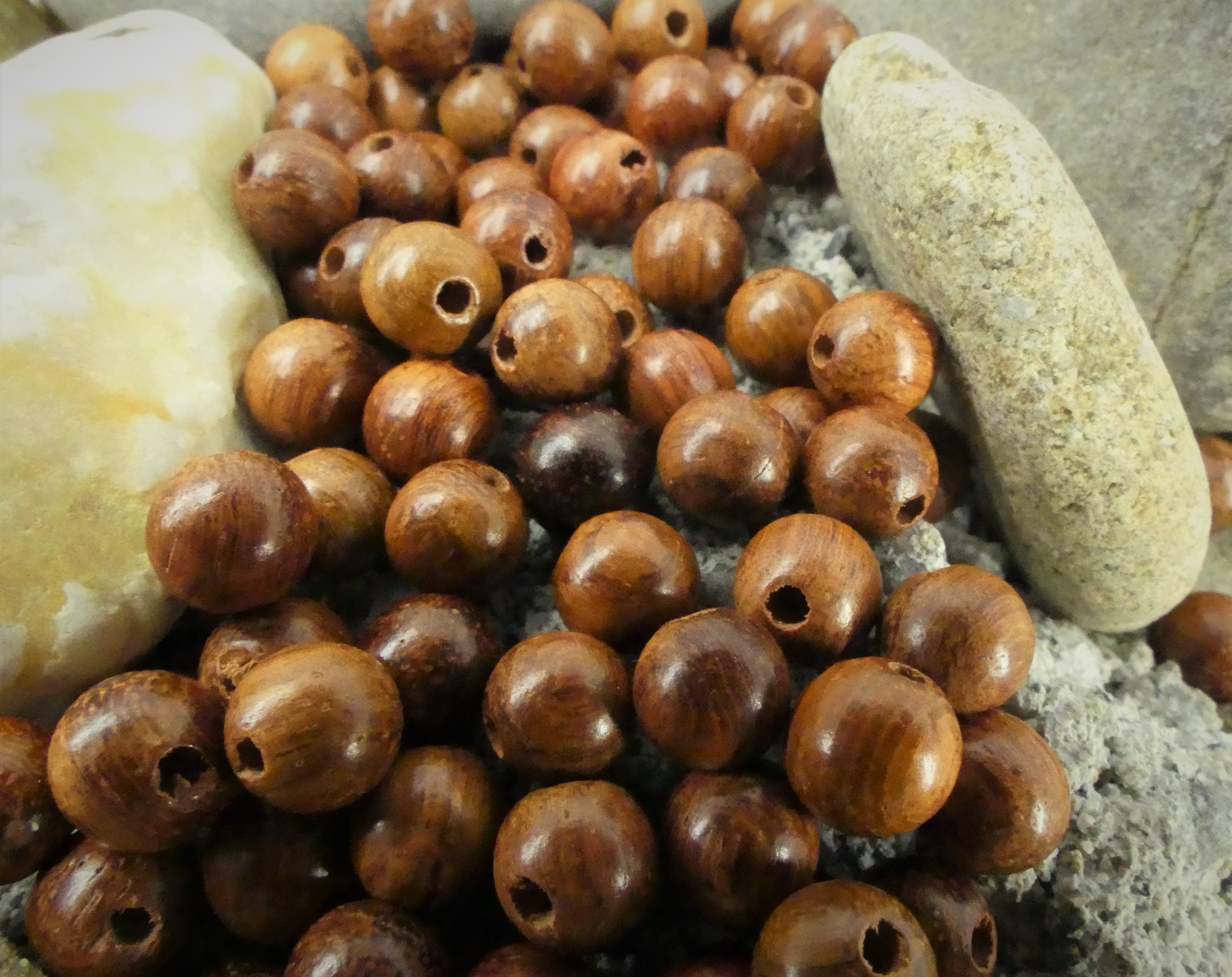 Ronde 6 - Perle en bois - Terre de Sienne (20 pces)