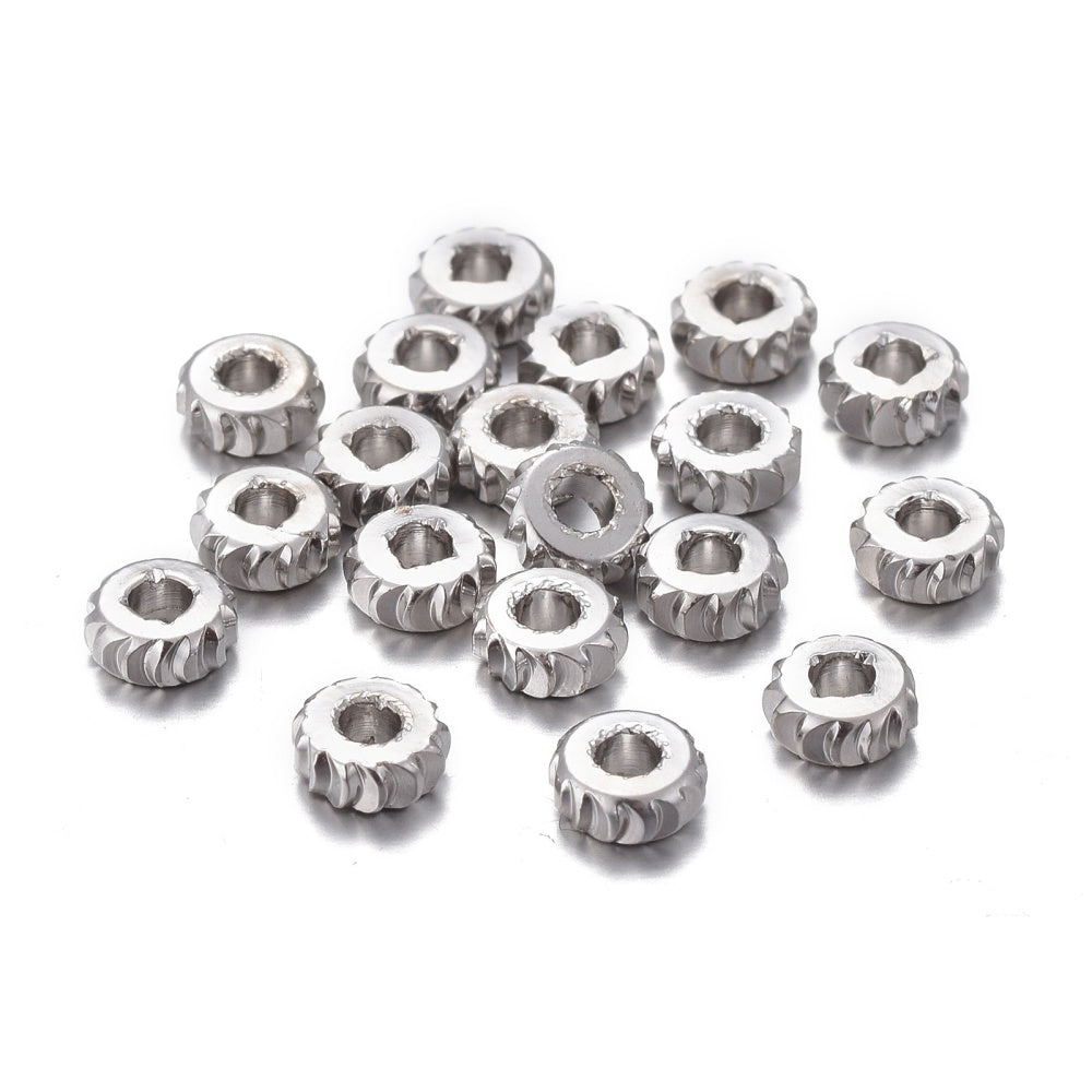 Intercalaire en laiton, plaqué longue durée, Platinium (10pces)