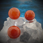 Ronde 12 - Agate naturelle rayée orange-rouge (5 pces)