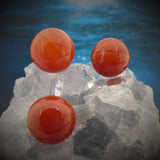 Ronde 12 - Agate naturelle rayée orange-rouge (5 pces)