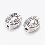 Perle de style tibétain - Ovale - Argent antique (5 pces)