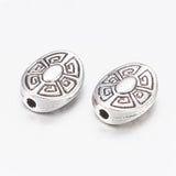 Perle de style tibétain - Ovale - Argent antique (5 pces)