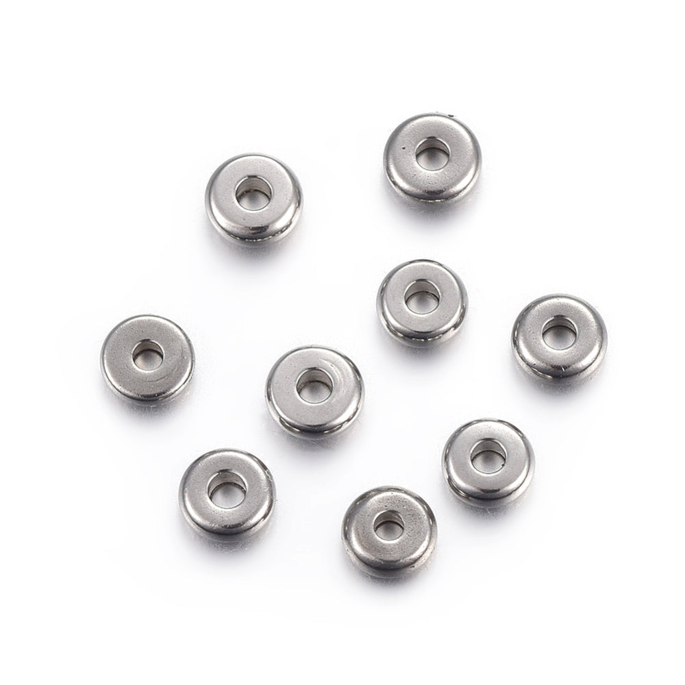 Perles intercalaires - Acier inoxydable (10 pces)