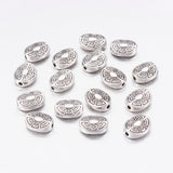 Perle de style tibétain - Ovale - Argent antique (5 pces)